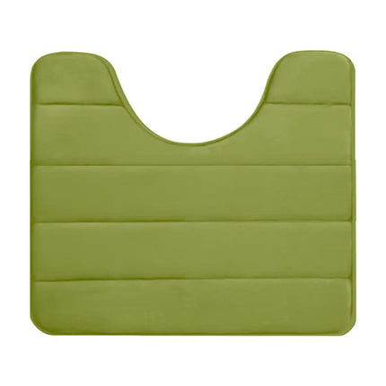 PALIFEUR Memory Foam Toilet Rug, Non-Slip Bathroom Rugs, Toilet Rugs U Shaped Washable, Commode Contour Rug, Soft Comfortable Super Water Absorption #1_Green.