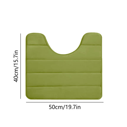 PALIFEUR Memory Foam Toilet Rug, Non-Slip Bathroom Rugs, Toilet Rugs U Shaped Washable, Commode Contour Rug, Soft Comfortable Super Water Absorption #1_Green.
