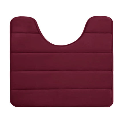PALIFEUR Memory Foam Toilet Rug, Non-Slip Bathroom Rugs, Toilet Rugs U Shaped Washable, Commode Contour Rug, Soft Comfortable Super Water Absorption #1_Red.
