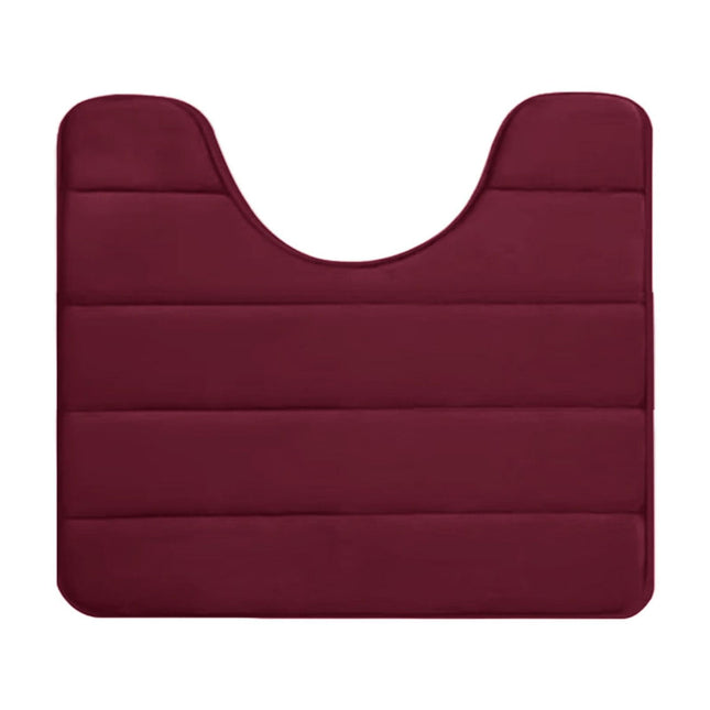 PALIFEUR Memory Foam Toilet Rug, Non-Slip Bathroom Rugs, Toilet Rugs U Shaped Washable, Commode Contour Rug, Soft Comfortable Super Water Absorption #1_Red.