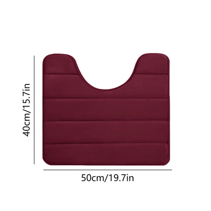 PALIFEUR Memory Foam Toilet Rug, Non-Slip Bathroom Rugs, Toilet Rugs U Shaped Washable, Commode Contour Rug, Soft Comfortable Super Water Absorption #1_Red.