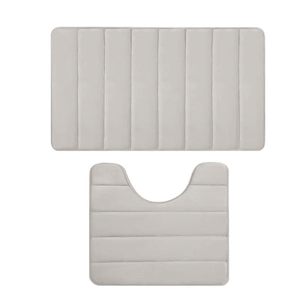 PALIFEUR Memory Foam Toilet Rug, Non-Slip Bathroom Rugs, Toilet Rugs U Shaped Washable, Commode Contour Rug, Soft Comfortable Super Water Absorption #2_Beige.