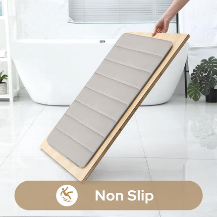 PALIFEUR Memory Foam Toilet Rug, Non-Slip Bathroom Rugs, Toilet Rugs U Shaped Washable, Commode Contour Rug, Soft Comfortable Super Water Absorption #2_Beige.