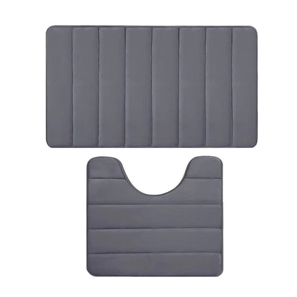 PALIFEUR Memory Foam Toilet Rug, Non-Slip Bathroom Rugs, Toilet Rugs U Shaped Washable, Commode Contour Rug, Soft Comfortable Super Water Absorption #2_Dark Gray.
