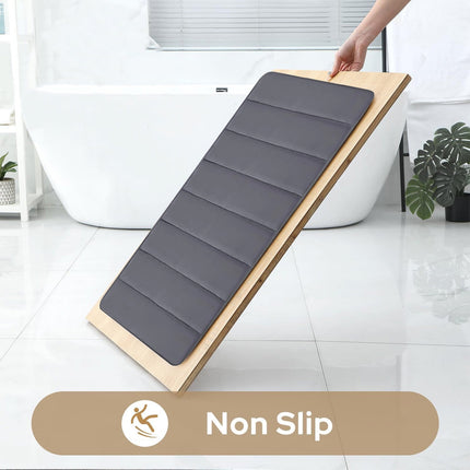 PALIFEUR Memory Foam Toilet Rug, Non-Slip Bathroom Rugs, Toilet Rugs U Shaped Washable, Commode Contour Rug, Soft Comfortable Super Water Absorption #2_Dark Gray.