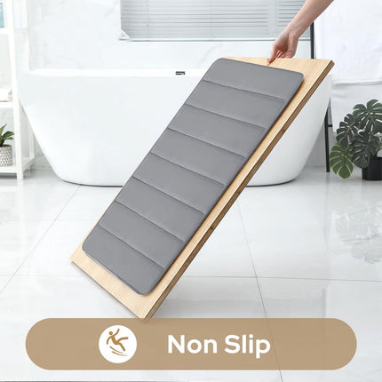 PALIFEUR Memory Foam Toilet Rug, Non-Slip Bathroom Rugs, Toilet Rugs U Shaped Washable, Commode Contour Rug, Soft Comfortable Super Water Absorption #2_Gray.