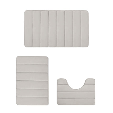 PALIFEUR Memory Foam Toilet Rug, Non-Slip Bathroom Rugs, Toilet Rugs U Shaped Washable, Commode Contour Rug, Soft Comfortable Super Water Absorption #3_Beige.