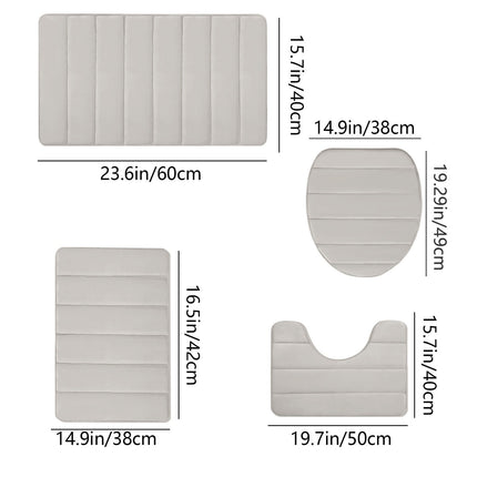 PALIFEUR Memory Foam Toilet Rug, Non-Slip Bathroom Rugs, Toilet Rugs U Shaped Washable, Commode Contour Rug, Soft Comfortable Super Water Absorption #4_Beige.