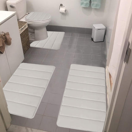 PALIFEUR Memory Foam Toilet Rug, Non-Slip Bathroom Rugs, Toilet Rugs U Shaped Washable, Commode Contour Rug, Soft Comfortable Super Water Absorption #4_Beige.