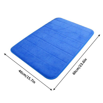 Dmlowu Bathroom Rugs - Ultra Absorbent Non-Slip Floor Bath Mat, Super Soft Shower Mat for Bath Tub, Machine Washable 16x24" (Brown) #A-Blue.