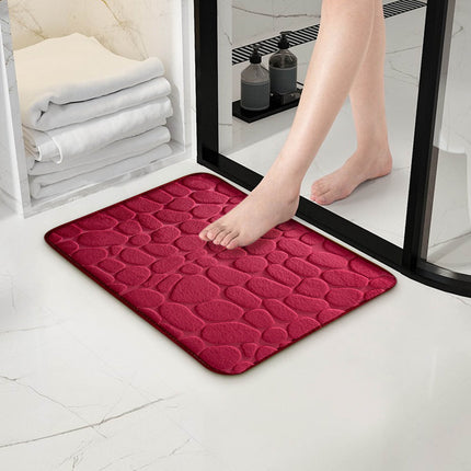 Dmlowu Bathroom Rugs - Ultra Absorbent Non-Slip Floor Bath Mat, Super Soft Shower Mat for Bath Tub, Machine Washable 16x24" (Brown) #B-Red.