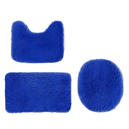 PALIFEUR Bathroom Rugs Sets, Non-Slip Bath Mat Set 3 Piece, Soft Comfortable Washable Bathroom Mat Set, Quicker Dry Bathroom Rug with Toilet Rug Blue.
