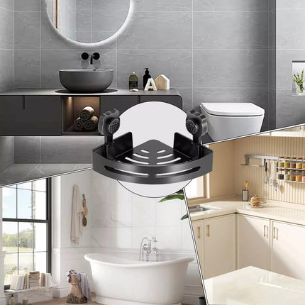 Clearance! PALIFEUR Corner Shower Caddy, Plastic Shower Organizer Corner with 2 Pcs Suction Cup, No Drilling Corner Shower Shelves for Bathroom Kitchen A.
