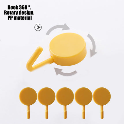 Clearance! PALIFEUR 12 Pcs Wall Hooks for Hanging, Circle Heavy Duty Hook, Self Adhesive Waterproof Transparent Towel Hooks, Adhesive Hooks for Bathroom Kitchen Home Wall Yellow.