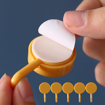 Clearance! PALIFEUR 12 Pcs Wall Hooks for Hanging, Circle Heavy Duty Hook, Self Adhesive Waterproof Transparent Towel Hooks, Adhesive Hooks for Bathroom Kitchen Home Wall Yellow.