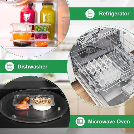 PALIFEUR 5 PCS Snack Containers Disposable Double Compartment Plastic Container, Reusable Snack Containers with Lids Travel Mini Snack Pack Containers for Condiments, Candy, Dip 10pc.