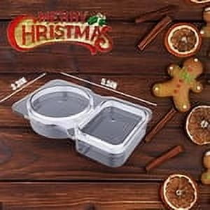 PALIFEUR 5 PCS Snack Containers Disposable Double Compartment Plastic Container, Reusable Snack Containers with Lids Travel Mini Snack Pack Containers for Condiments, Candy, Dip 5pc.
