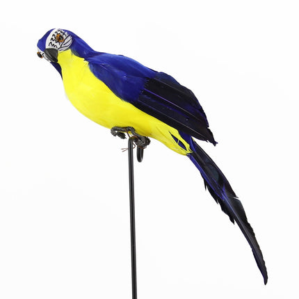 PALIFEUR Fake Parrot, 10 x 0.4 Inch Realistic Artificial Birds Model, Fade Birds for Garden Patio Yard Lawns Tropical Tree Wall, Decorative Birds BLUE.