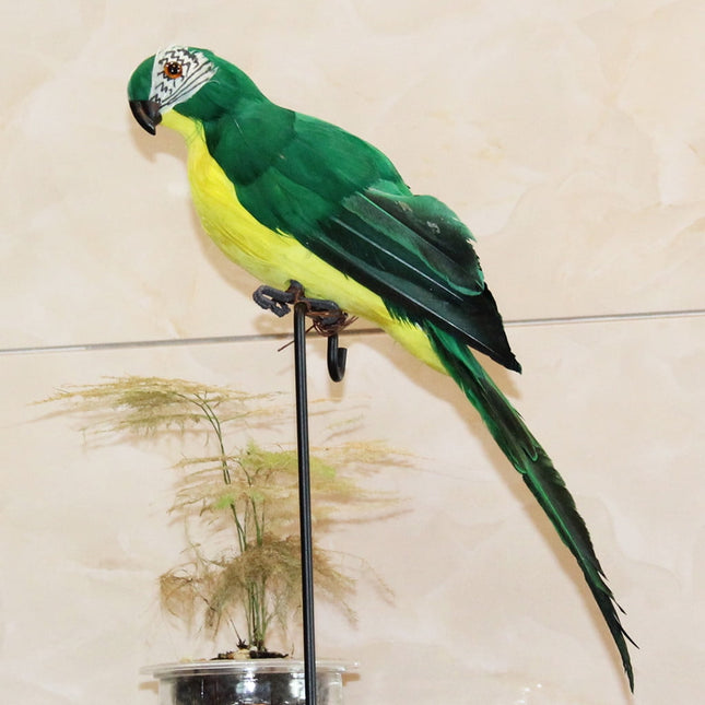 PALIFEUR Fake Parrot, 10 x 0.4 Inch Realistic Artificial Birds Model, Fade Birds for Garden Patio Yard Lawns Tropical Tree Wall, Decorative Birds Green.