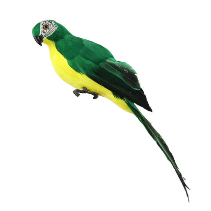 PALIFEUR Fake Parrot, 10 x 0.4 Inch Realistic Artificial Birds Model, Fade Birds for Garden Patio Yard Lawns Tropical Tree Wall, Decorative Birds Green.