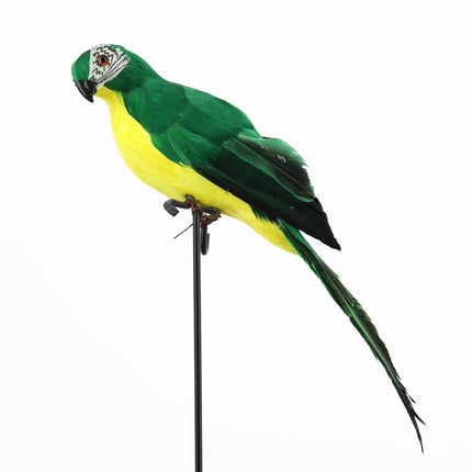 PALIFEUR Fake Parrot, 10 x 0.4 Inch Realistic Artificial Birds Model, Fade Birds for Garden Patio Yard Lawns Tropical Tree Wall, Decorative Birds Green.
