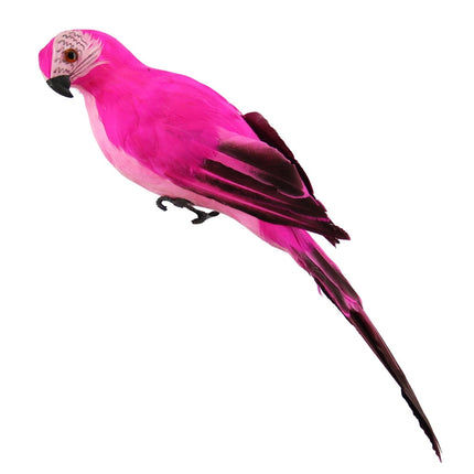 PALIFEUR Fake Parrot, 10 x 0.4 Inch Realistic Artificial Birds Model, Fade Birds for Garden Patio Yard Lawns Tropical Tree Wall, Decorative Birds Pink.