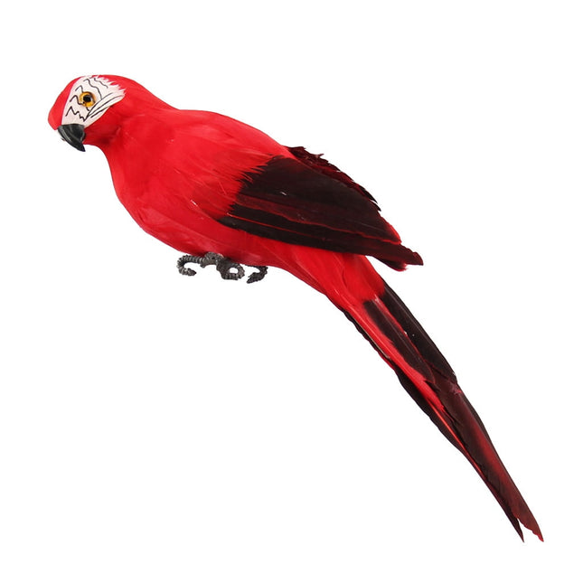 PALIFEUR Fake Parrot, 10 x 0.4 Inch Realistic Artificial Birds Model, Fade Birds for Garden Patio Yard Lawns Tropical Tree Wall, Decorative Birds Red.