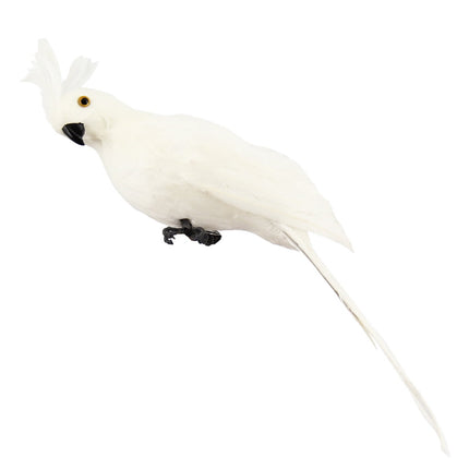 PALIFEUR Fake Parrot, 10 x 0.4 Inch Realistic Artificial Birds Model, Fade Birds for Garden Patio Yard Lawns Tropical Tree Wall, Decorative Birds White.