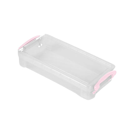 Tyidzon Plastic Pencil Case, Large Capacity Clear Pencil Box, Crayon Marker Box with Snap-Tight Lid, Plastic Pencil Cases, Pencil Box, Crayon Box Storage Pink.