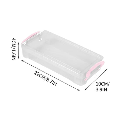 Tyidzon Plastic Pencil Case, Large Capacity Clear Pencil Box, Crayon Marker Box with Snap-Tight Lid, Plastic Pencil Cases, Pencil Box, Crayon Box Storage Pink.