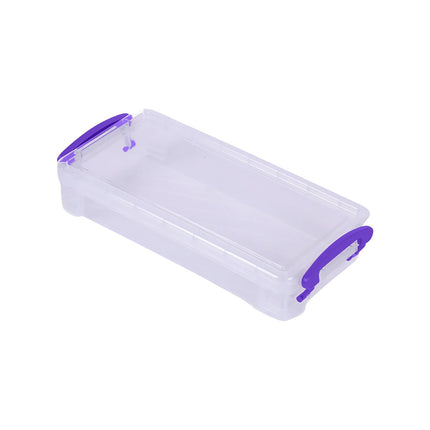 Tyidzon Plastic Pencil Case, Large Capacity Clear Pencil Box, Crayon Marker Box with Snap-Tight Lid, Plastic Pencil Cases, Pencil Box, Crayon Box Storage Purple.
