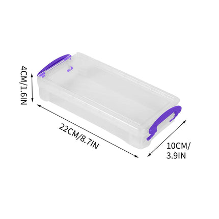 Tyidzon Plastic Pencil Case, Large Capacity Clear Pencil Box, Crayon Marker Box with Snap-Tight Lid, Plastic Pencil Cases, Pencil Box, Crayon Box Storage Purple.