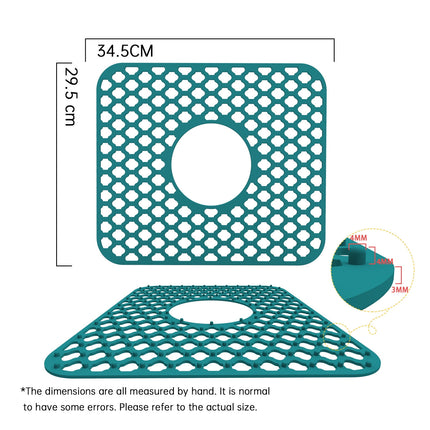 PALIFEUR Sink Protectors for Kitchen Sink, Silicone Kitchen Sink Mat, 13.6" x 15.6" Sink Mat Protects Sink from Stains, Damage, Scratches, Dishwasher Safe Sink Grids, Sink Mat, for Kitchen Green.