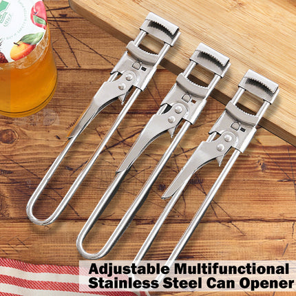 1 Counts Jar Opener for Weak Hands, Multifunctional Adjustable Can Opener, Stainless Steel Jar Lid Opener Bottle Opener Tool for Seniors with Arthritis, Manual Jar Gripper for Kitchen.