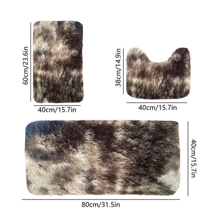 Tyidzon 5Pc Bath Mats for Bathroom, Quick-Dry Bathroom Rugs Sets Washable Non-Slip Bath Mat Ultra Soft Absorbent with U-Shaped Toilet for Bathroom, Tub, Shower, Gray 01-Brown.