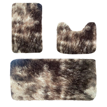 Tyidzon 5Pc Bath Mats for Bathroom, Quick-Dry Bathroom Rugs Sets Washable Non-Slip Bath Mat Ultra Soft Absorbent with U-Shaped Toilet for Bathroom, Tub, Shower, Gray 01-Brown.