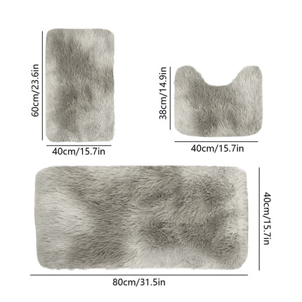 Tyidzon 5Pc Bath Mats for Bathroom, Quick-Dry Bathroom Rugs Sets Washable Non-Slip Bath Mat Ultra Soft Absorbent with U-Shaped Toilet for Bathroom, Tub, Shower, Gray 01-Gray.