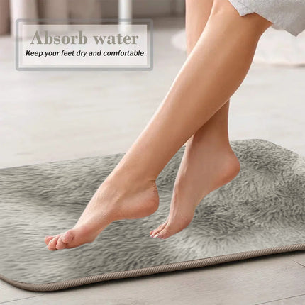 Tyidzon 5Pc Bath Mats for Bathroom, Quick-Dry Bathroom Rugs Sets Washable Non-Slip Bath Mat Ultra Soft Absorbent with U-Shaped Toilet for Bathroom, Tub, Shower, Gray 01-Gray.