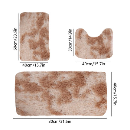 Tyidzon 5Pc Bath Mats for Bathroom, Quick-Dry Bathroom Rugs Sets Washable Non-Slip Bath Mat Ultra Soft Absorbent with U-Shaped Toilet for Bathroom, Tub, Shower, Gray 01-Khaki.