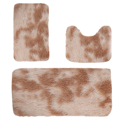 Tyidzon 5Pc Bath Mats for Bathroom, Quick-Dry Bathroom Rugs Sets Washable Non-Slip Bath Mat Ultra Soft Absorbent with U-Shaped Toilet for Bathroom, Tub, Shower, Gray 01-Khaki.