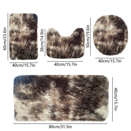 Tyidzon 5Pc Bath Mats for Bathroom, Quick-Dry Bathroom Rugs Sets Washable Non-Slip Bath Mat Ultra Soft Absorbent with U-Shaped Toilet for Bathroom, Tub, Shower, Gray 02-Brown.