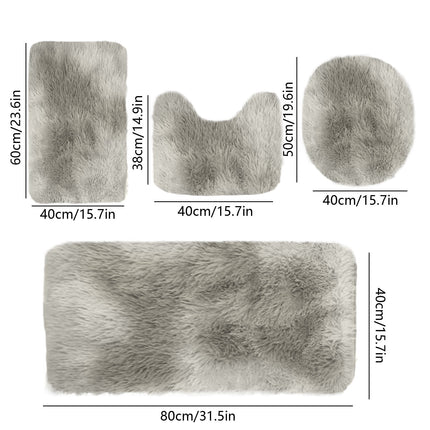Tyidzon 5Pc Bath Mats for Bathroom, Quick-Dry Bathroom Rugs Sets Washable Non-Slip Bath Mat Ultra Soft Absorbent with U-Shaped Toilet for Bathroom, Tub, Shower, Gray 02-Gray.