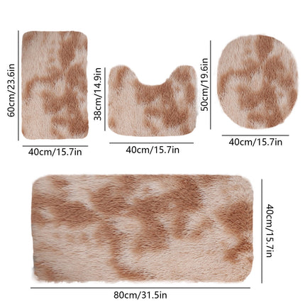 Tyidzon 5Pc Bath Mats for Bathroom, Quick-Dry Bathroom Rugs Sets Washable Non-Slip Bath Mat Ultra Soft Absorbent with U-Shaped Toilet for Bathroom, Tub, Shower, Gray 02-Khaki.