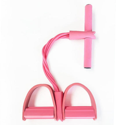 Tyidzon 4 Tube Pedal Ankle Puller, Yoga Pedal Resistance Elastic Pull Rope Fitness Sit-Up Exercise Equipment At Home Gym Arm Abs Leg Stretching Equipment Pink.