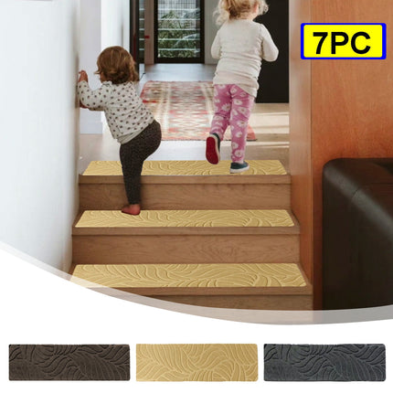 PALIFEUR Stair Treads for Wooden Steps, Soft Stair Treads, 8 x 30 Inch Reusable Carpet Stair Treads, Washable Stair Runners for Wooden Steps Non Slip Stair Rugs #10_Brown.