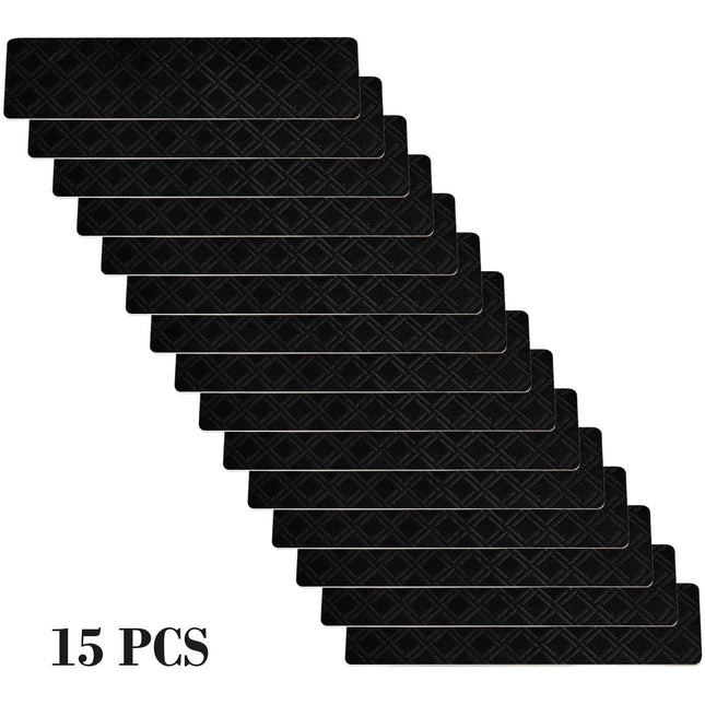 PALIFEUR Stair Treads for Wooden Steps, Soft Stair Treads, 8 x 30 Inch Reusable Carpet Stair Treads, Washable Stair Runners for Wooden Steps Non Slip Stair Rugs #12_Black.