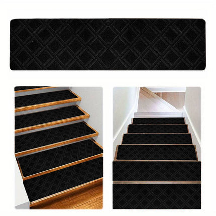 PALIFEUR Stair Treads for Wooden Steps, Soft Stair Treads, 8 x 30 Inch Reusable Carpet Stair Treads, Washable Stair Runners for Wooden Steps Non Slip Stair Rugs #12_Gray.