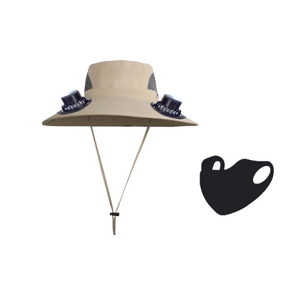 PALIFEUR Wide Brim Solar Fan Hat with 2 Solar Fan, Fan Built in Hat with Fans Solar Power, Solar Powered Fan Hat for Outdoor Fishing Travel, 3 Speed Adjustable Fan Hat White.