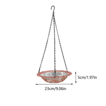 PALIFEUR Bird Feeders for Outdoors Hanging Bird Feeder Wild Birds Feeder, Birdfeeders Outside Hanging, Wild Small Large Bowl Feeders for Garden (Diameter 15.7", Hight 1.97") Black.