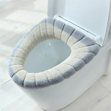 PALIFEUR Toilet Seat Cushion, Soft Thicker Knitting Cotton Bathroom Toilet Seat Cover, Non Slip Warmer Comfortable Seat Cushions with Memory Foam, Washable Reusable Toilet Seat Covers Coffee.